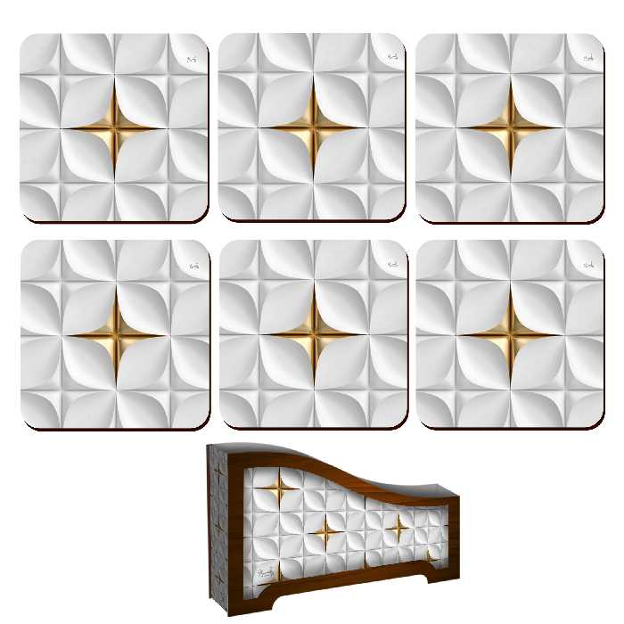 زیر لیوانی لوکسینو مدل سه بعدی مدرن مجموعه 6 عددی