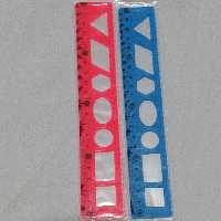 خط کش شابلون دار ژله ای   خط کش 20سانتی شابلون دار چاپی  خط کش 