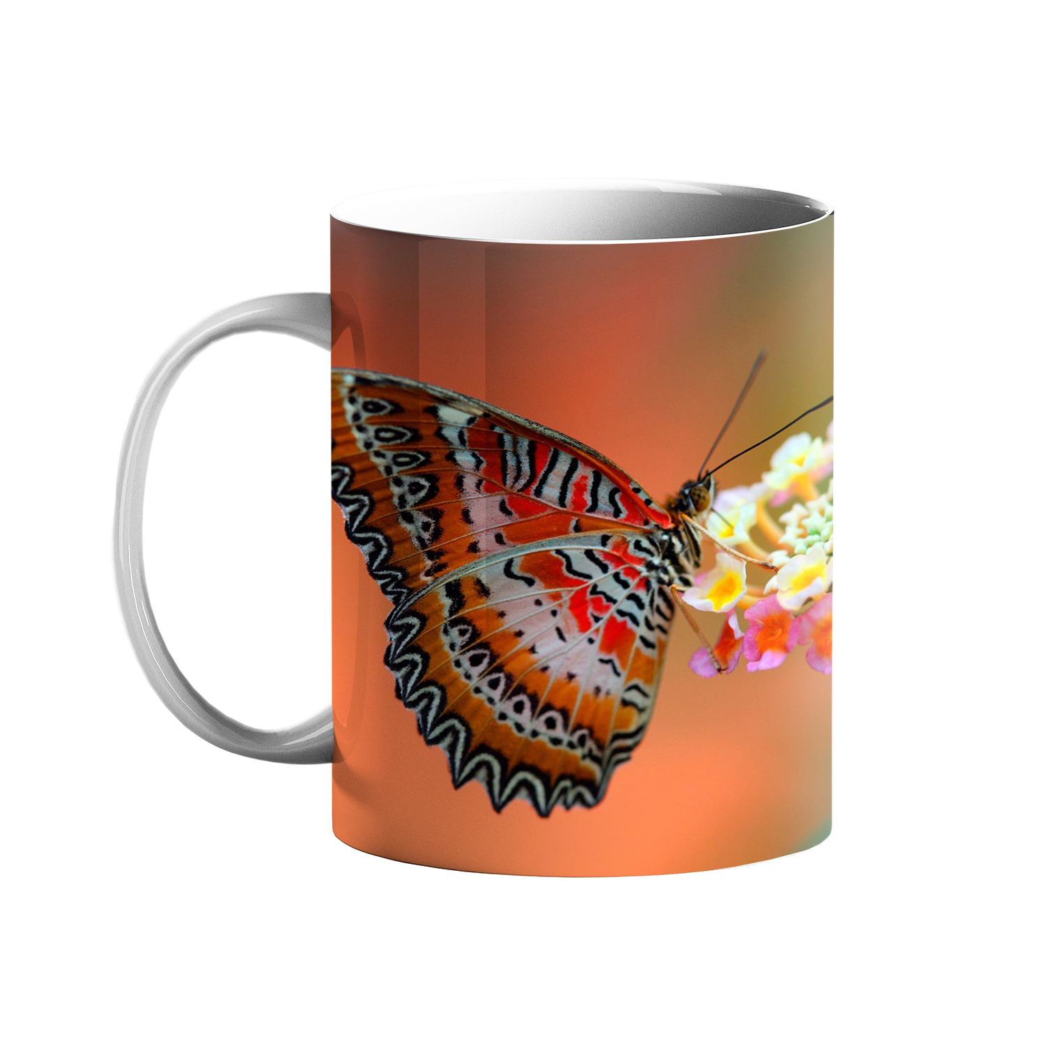 ماگ مدل پروانه و گل کد 37