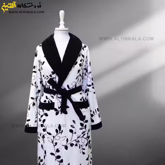 حوله پالتویی پودایران طرح نوژان مشکی سایز 105