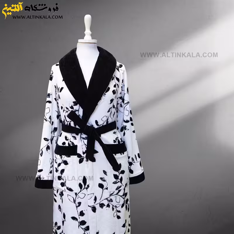 حوله پالتویی پودایران طرح نوژان مشکی سایز 105