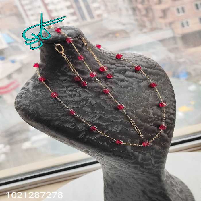 خرید سرویس استیل مکعب (قرمز) رنگ ثابت ضد حساسیت کیفیت عالی کد 2215141 - ردگل