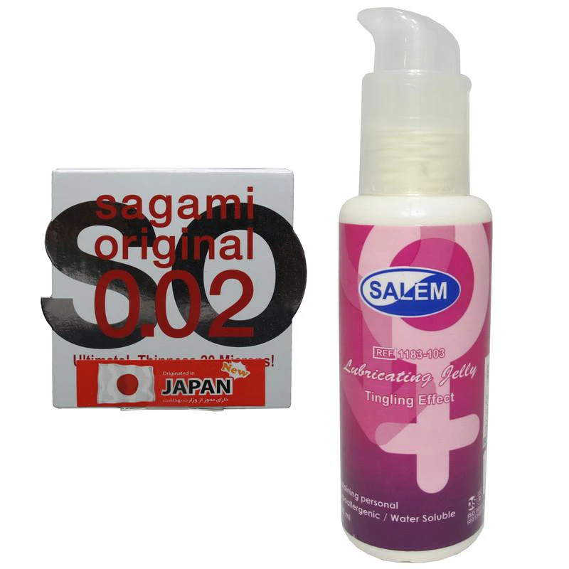 کاندوم ساگامی مدل Normal به همراه ژل روان کننده و تنگ کننده سالم مدل Tingling2
