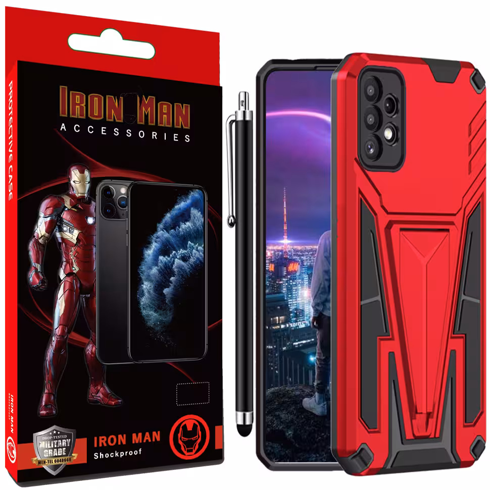 کاور آیرون من مدل SpiderMan مناسب برای گوشی موبایل سامسونگ GALAXY A53 5G به همراه قلم لمسی