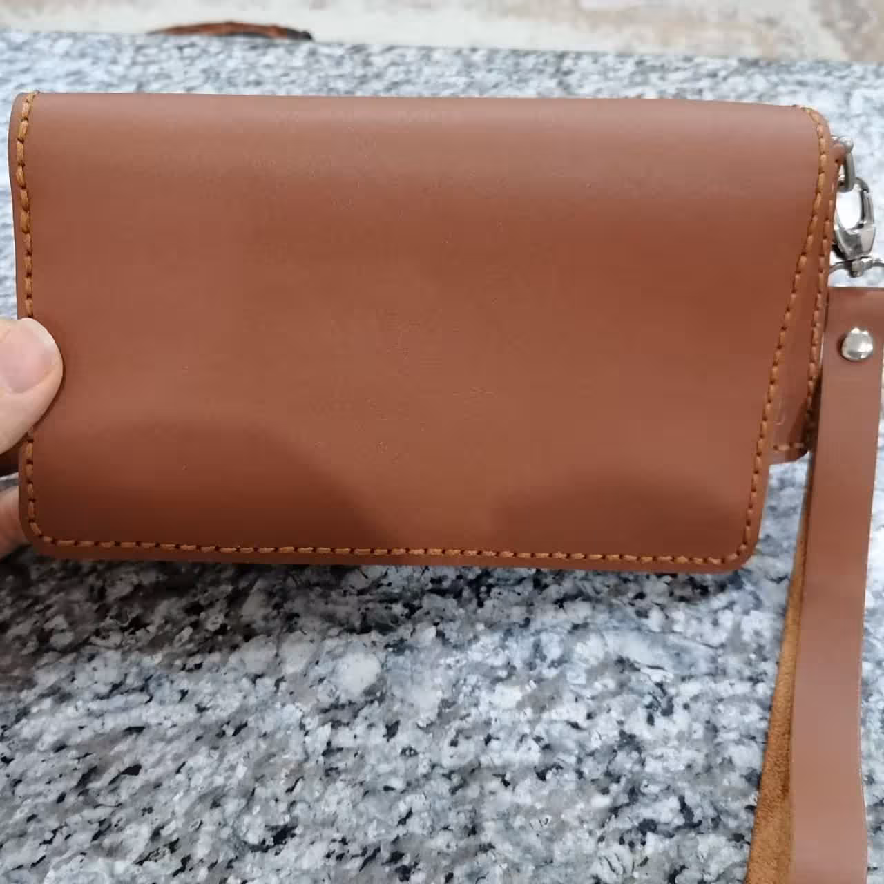 کیف پول و مدارک و گوشی چرم   دست دوز    چرم طبیعی گاوی