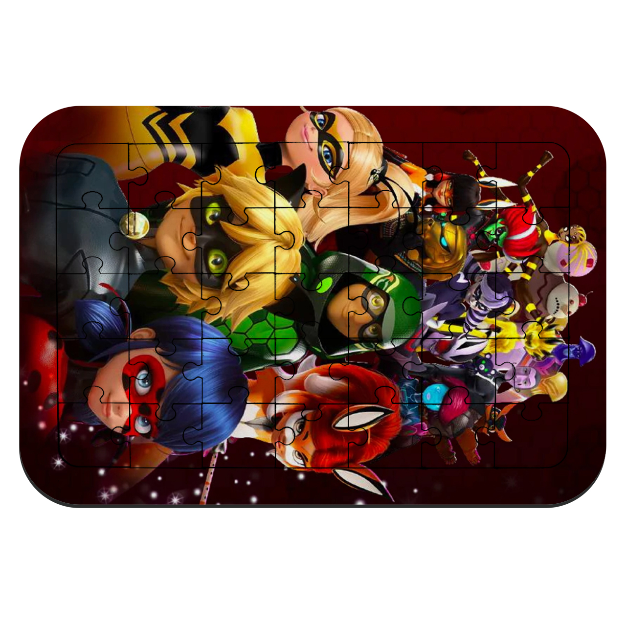 پازل 35 تکه طرح دختر کفشدوزکی و پسر گربه ای مدل NI809