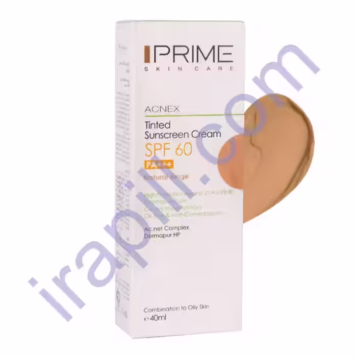 کرم ضدآفتاب رنگی فاقد چربی SPF 60 بژ طبیعی پریم 40 میلی لیتر