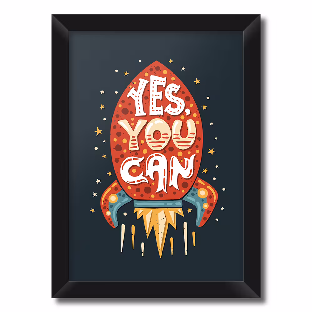 تابلو فنچ آرت طرح Yes You Can کد QT102 A-CO