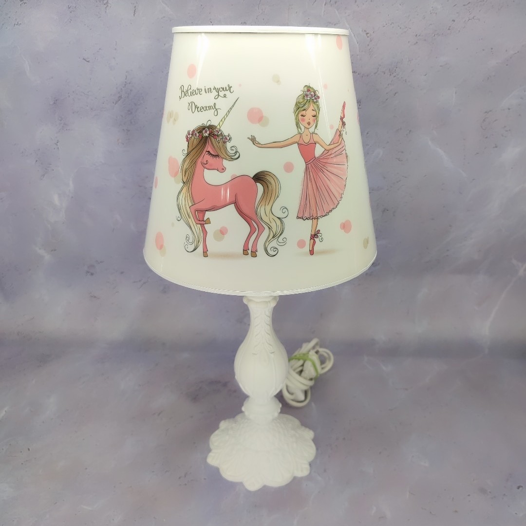 اباژور اتاق کودک طرح دختر بالرین و اسب تک شاخ پایه طرح ایتالیا