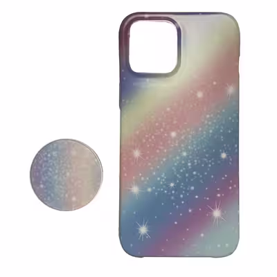 کاور طرح ستاره دار مدل COLOR88 مناسب برای گوشی موبایل اپل IPHONE12 PRO MAX به همراه پاپ سوکت