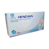 دستکش وینیل هنچان مدل 01 سایز اسمال بسته 100 عددی 