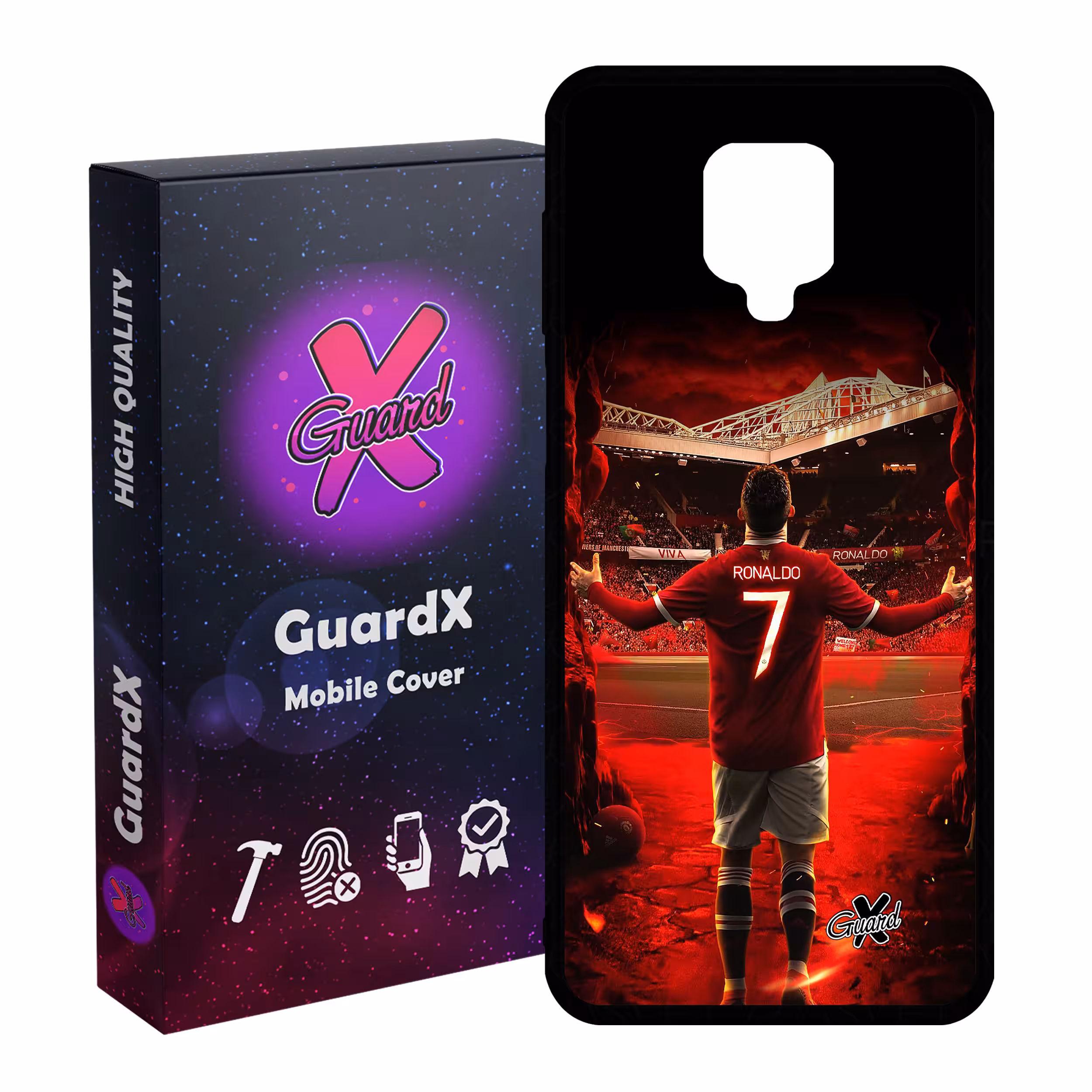 کاور گارد ایکس طرح Ronaldo مدل Glass10397 مناسب برای گوشی موبایل شیائومی Redmi Note 9S / Note 9 Pro / Note 9 Pro Max