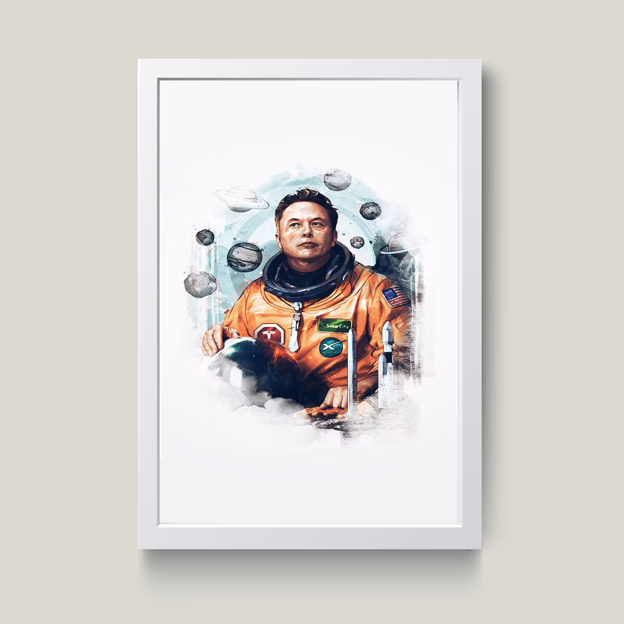 تابلو مدل ایلان ماسک Elon Musk کدS0634-w
