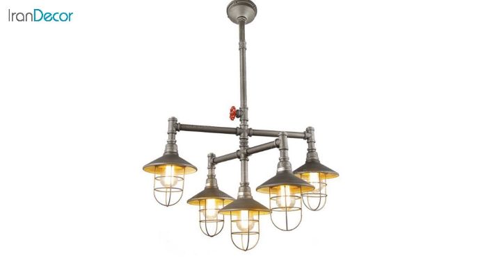 چراغ سقفی مدرن 5 شعله آرتا مدل پایپ کد 336