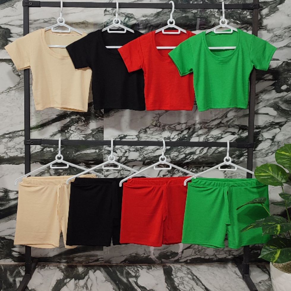 ست نیم تنه وشورتک ساده