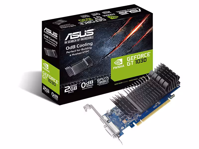 کارت گرافیک ایسوس مدل ASUS GT1030-SL-2G-BRK 2GB DDR 5   گارانتی اصلی