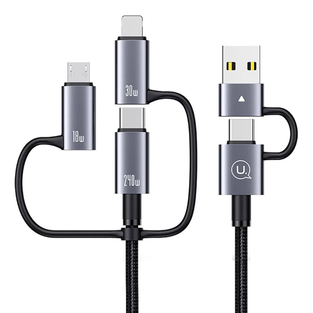 خرید و قیمت کابل USB Type-C و USB Type-A به microUSB، لایتنیگ و USB Type-C یوسمز SJ737 طول 1٫2 متر