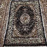 فرش دستبافت خرّم طرح ریز ماهی خوی سایز زرع و نیم 40 رج سرمه ای کد 120