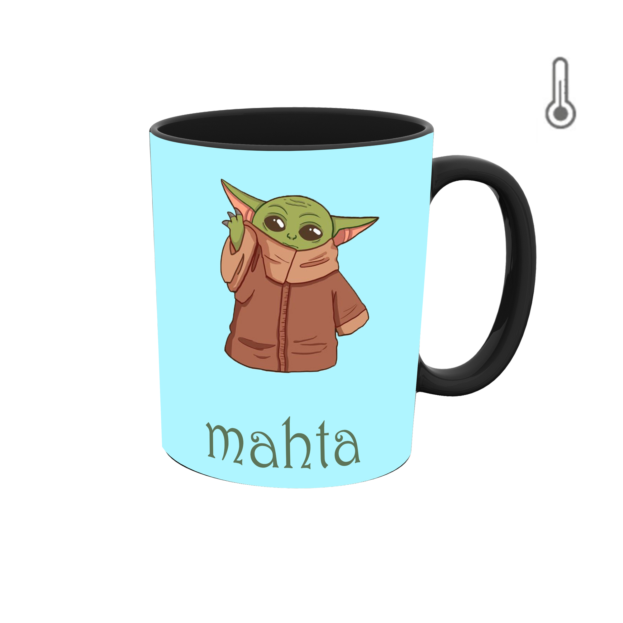 ماگ حرارتی طرح اسم مهتا مدل بیبی یودا جنگ ستارگان 