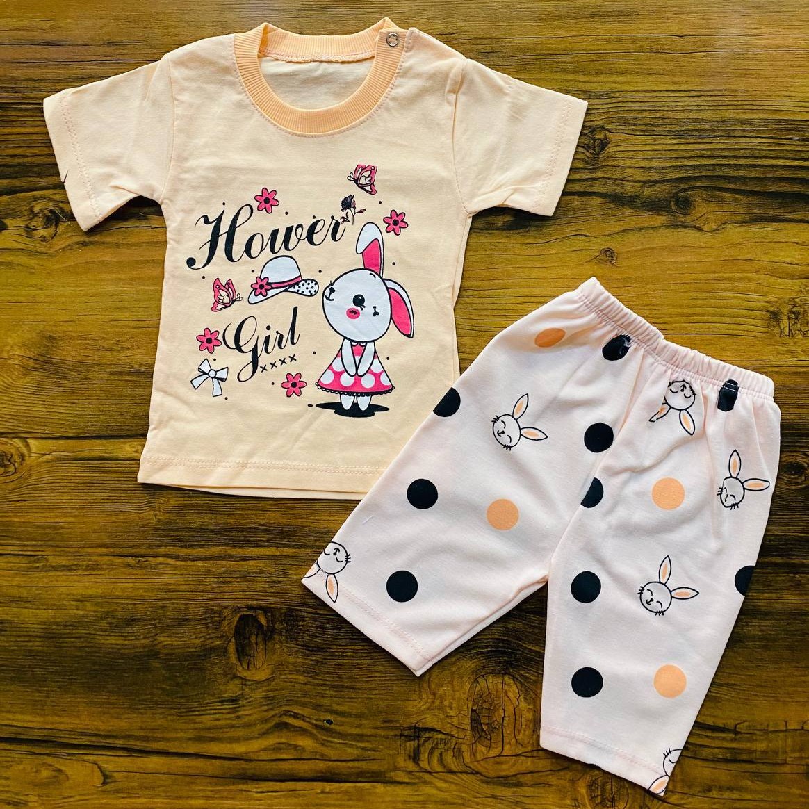 تیشرت و شلوارک دخترانه طرح خرگوش 