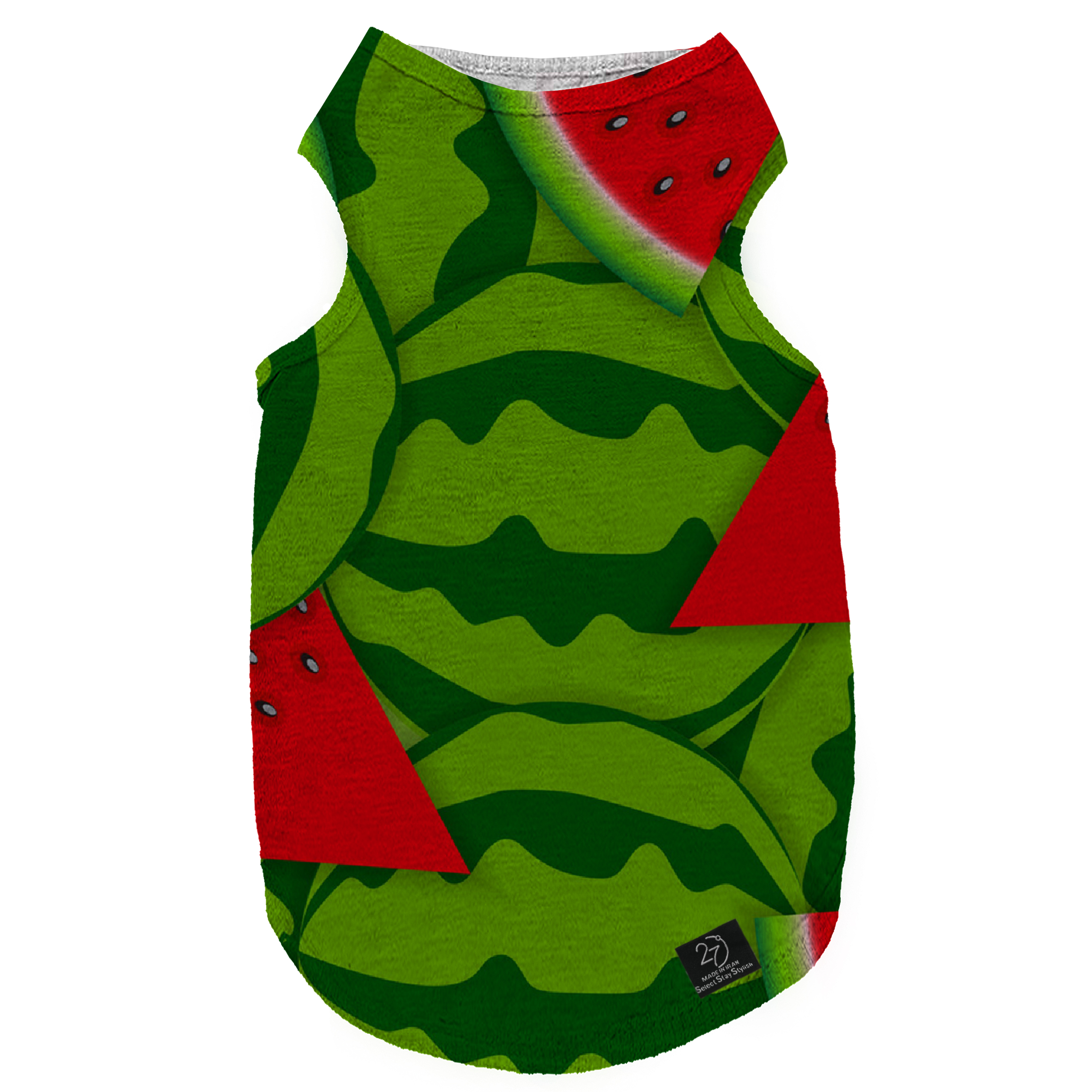 لباس سگ و گربه 27 طرح Yalda Watermelon Green کد MH564 سایز S
