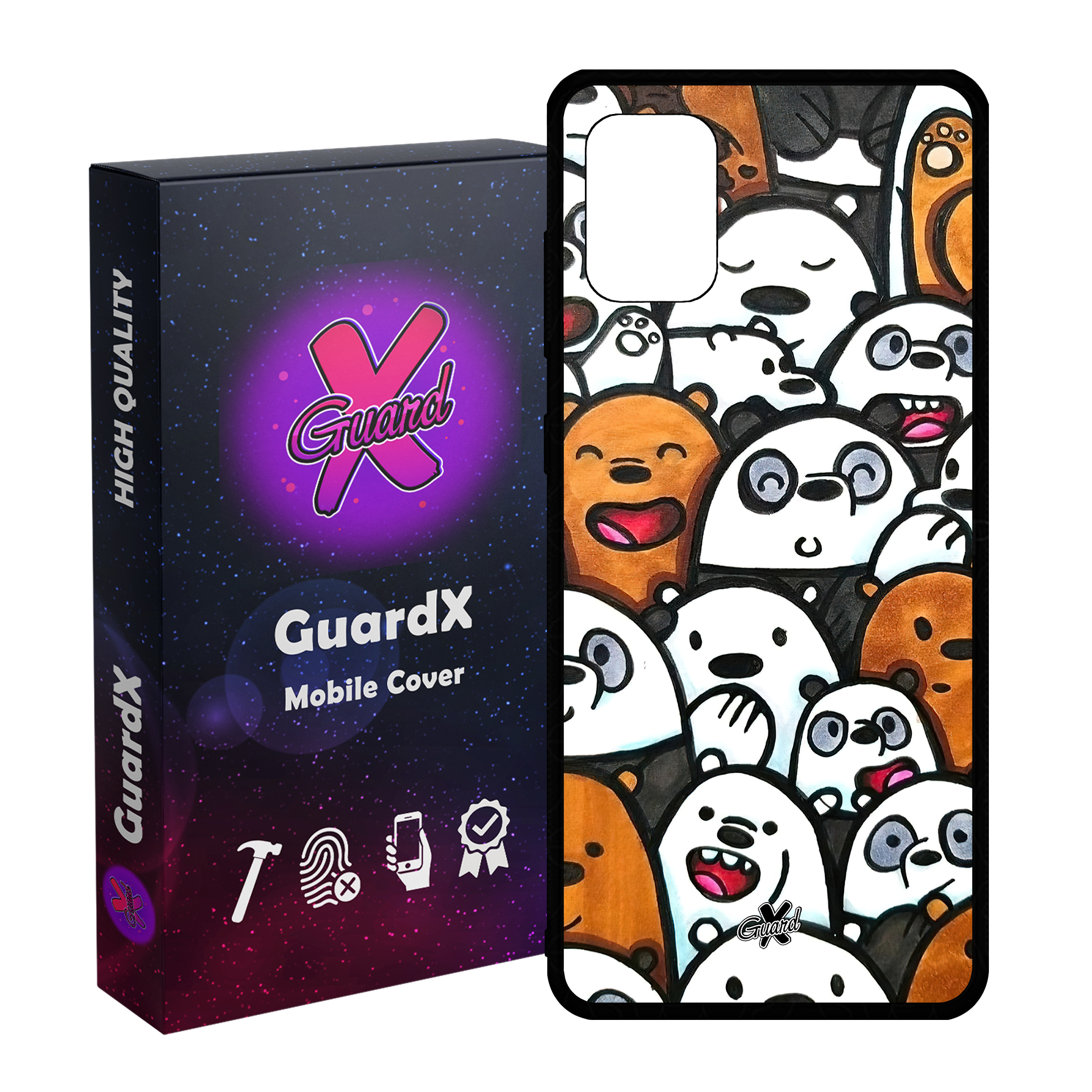 کاور گارد ایکس طرح خرس های کله فندقی مدل Glass10555 مناسب برای گوشی موبایل سامسونگ Galaxy A51 4G