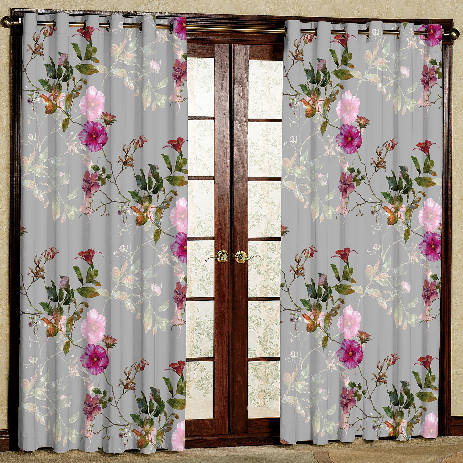 پرده مدل گل دار هازان پانچی کد 1131 سایز 140x200 سانتی متر