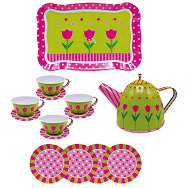 ست اسباب بازی چایخوری طرح گل مجموعه 15 عددی