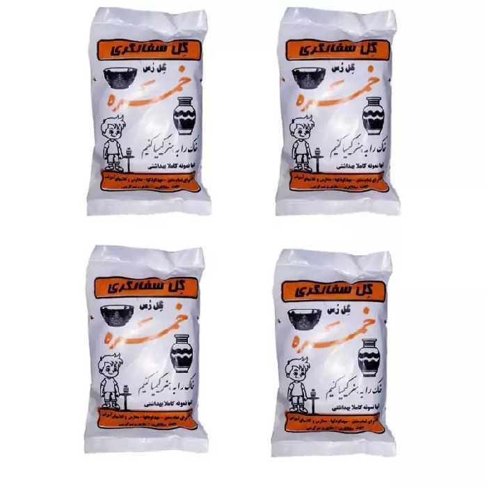 4بسته گل رس گل سفال گری درجه یک و نرم و تازه مارک خمره مجسمه سازی کاردستی