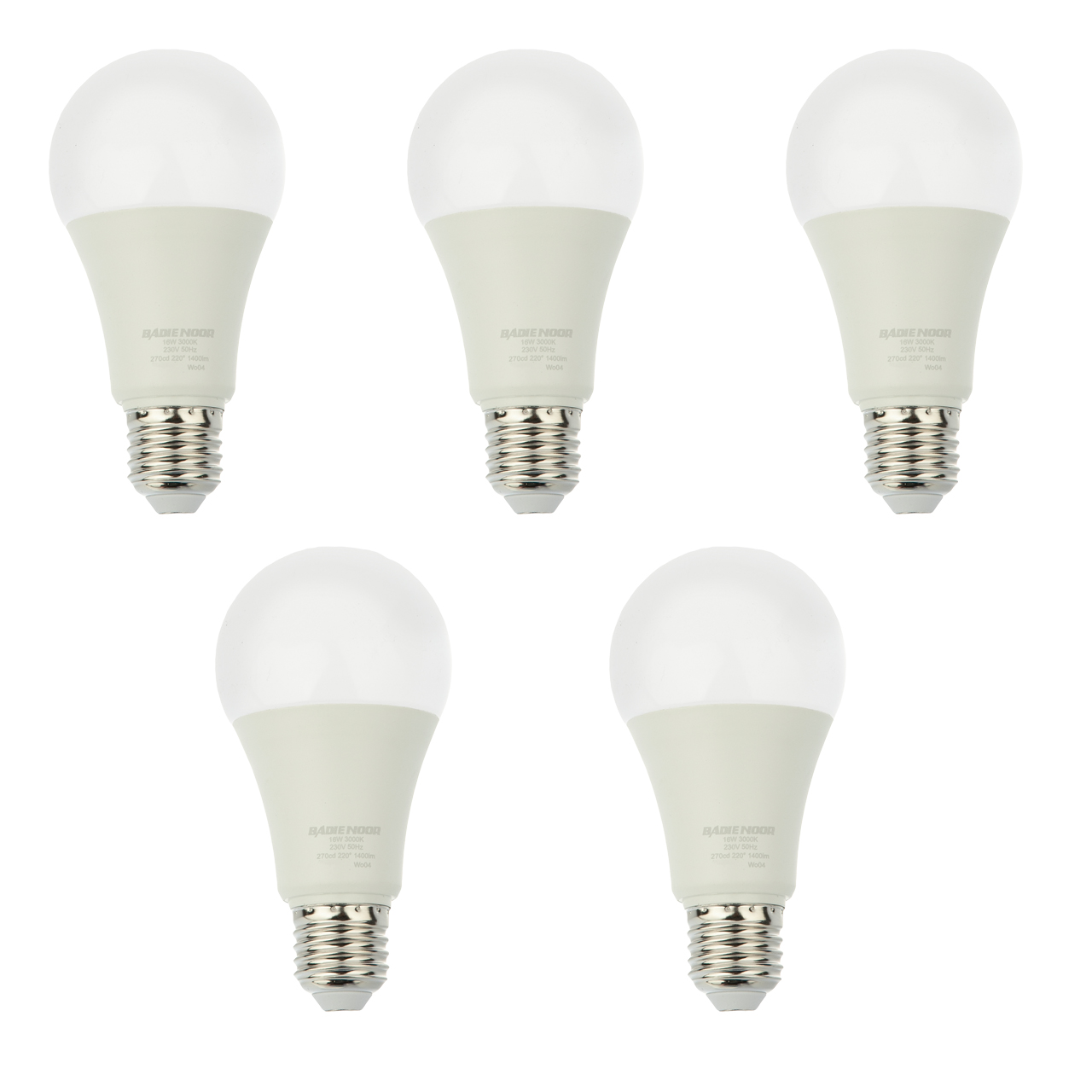  لامپ ال ای دی 16 وات بدیع نور مدل حبابی پایه E27 بسته 5 عددی