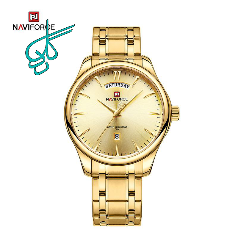 خرید ساعت مردانه نیوی فورس (Naviforce)مدل 9213 موتور ژاپن اصل ضد آب بند استیل رنگ ثابت دو زمانه چراغ دار به همراه جعبه و کیف دستی کد 1918292 - ردگل