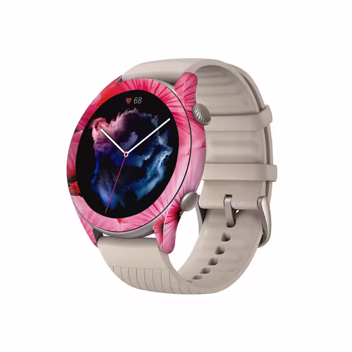 برچسب ماهوت طرح Pink-Flower مناسب برای ساعت هوشمند آمازفیت GTR 3