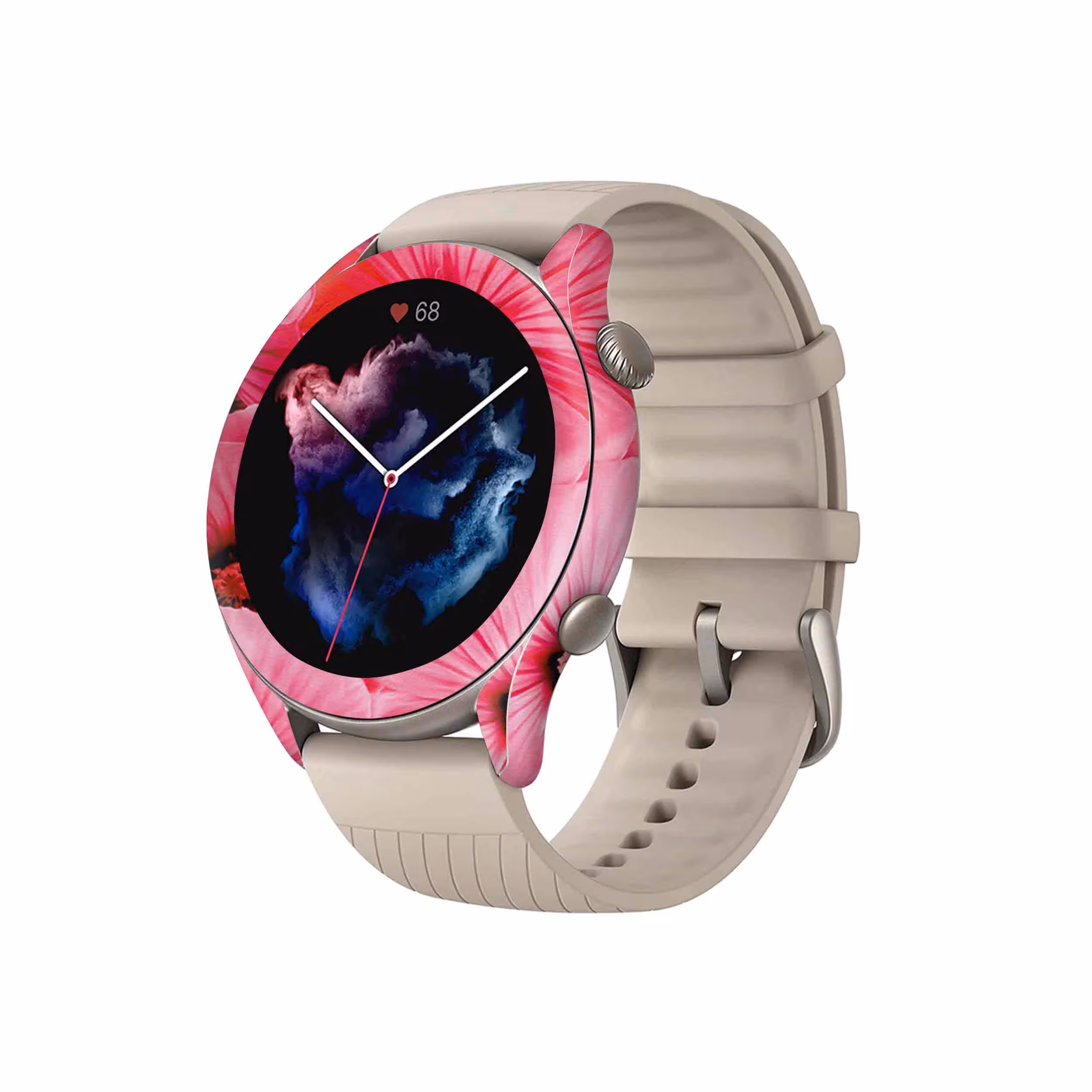 برچسب ماهوت طرح Pink-Flower مناسب برای ساعت هوشمند آمازفیت GTR 3