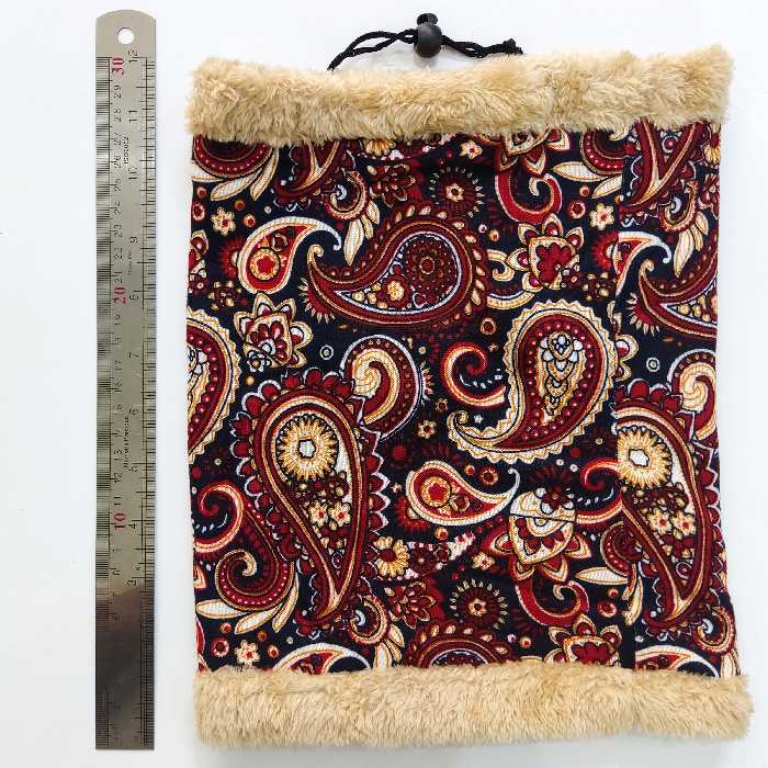 دستمال سر و گردن مدل اسکارف تو خز طرح بافت