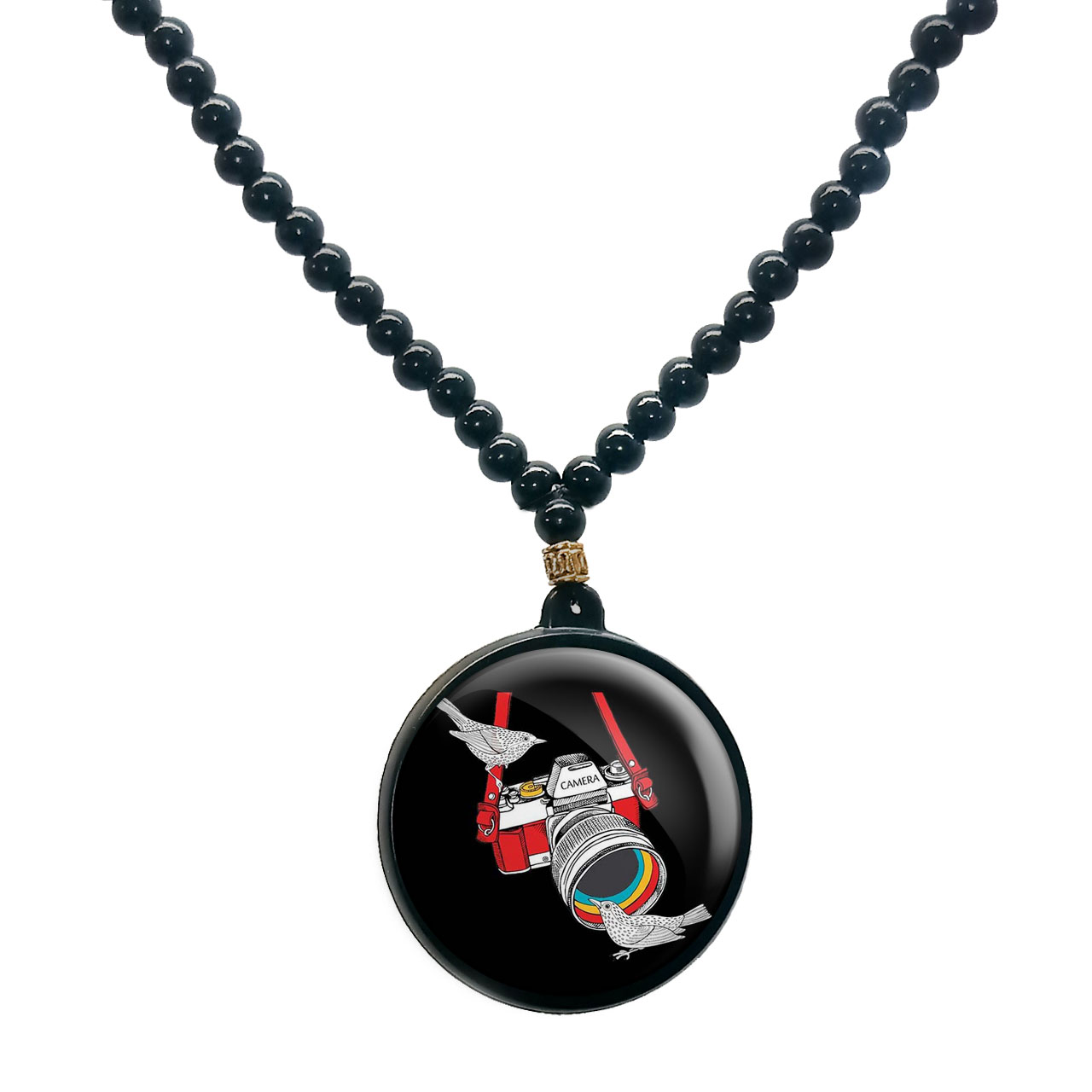 گردنبند پرمانه طرح عکاس کد pmd.5123 مدل دو طرفه