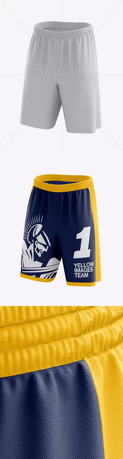 دانلود موکاپ شلوارک مردانه Basketball Shorts Mockup – Front 3/4 View