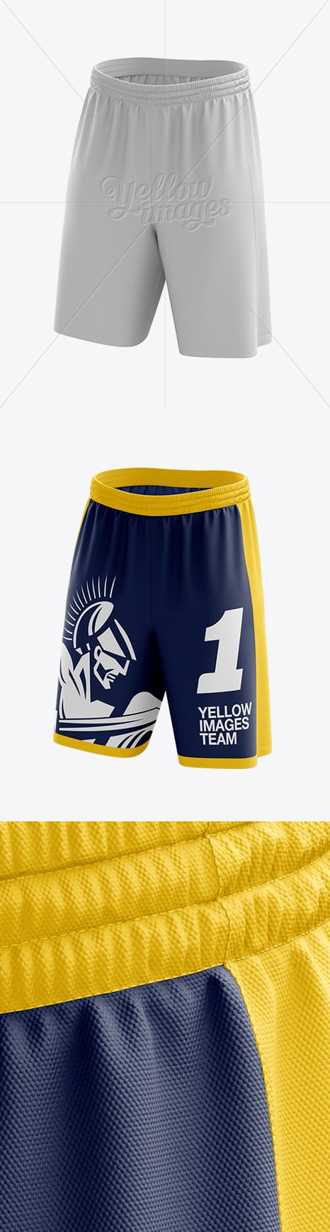 دانلود موکاپ شلوارک مردانه Basketball Shorts Mockup – Front 3/4 View