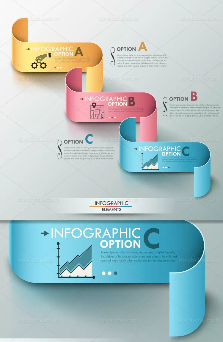 وکتور اینفوگرافیک بیزینس رنگی | گرافیک با طعم تربچه