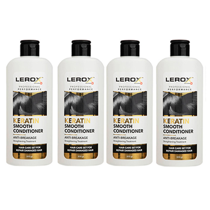 شامپو تقویت کننده مو لروکس مدل  Keratin وزن 300 گرم  بسته 4 عددی