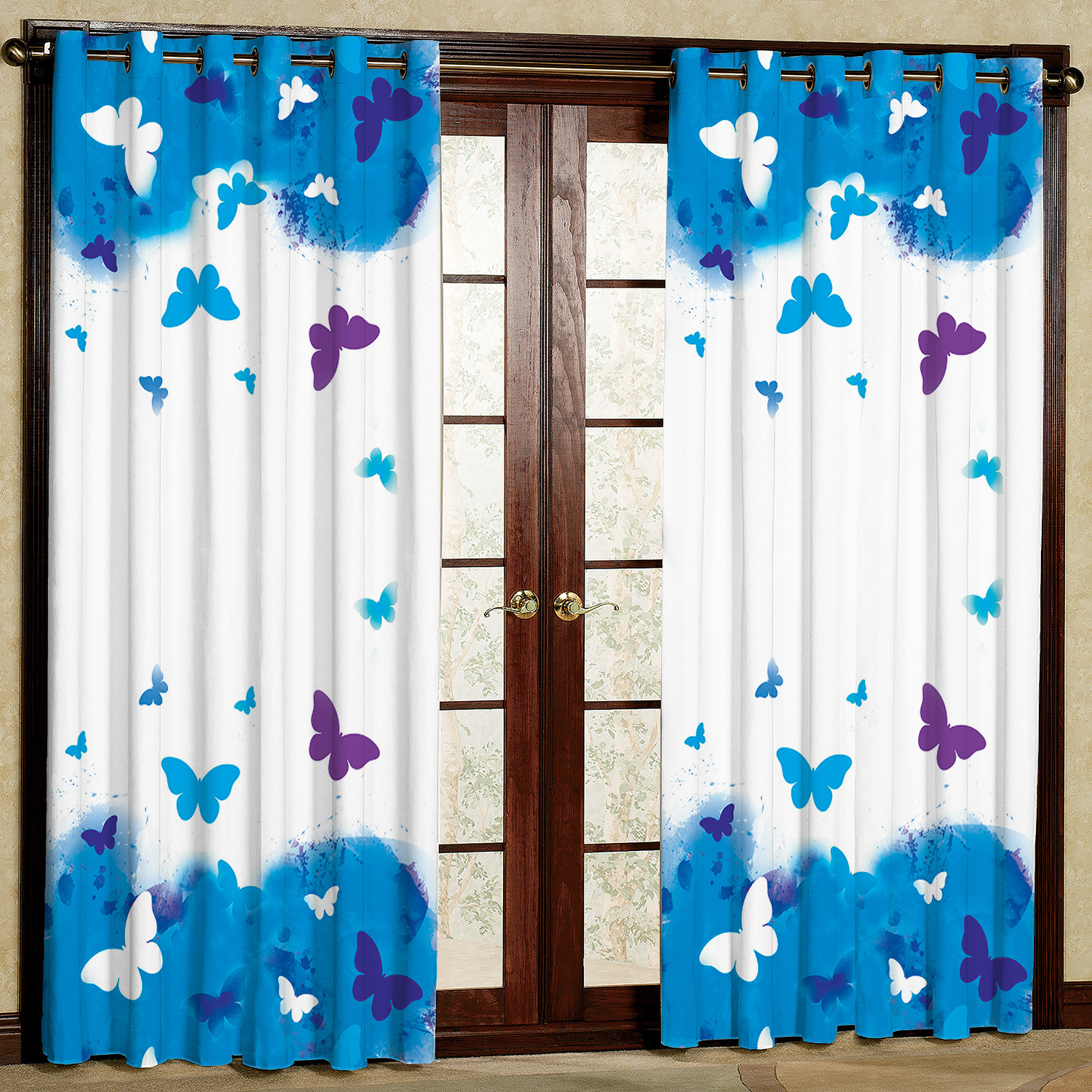  پرده مدل پروانه مخمل پانچی کد 542 سایز 140x280 سانتی متر