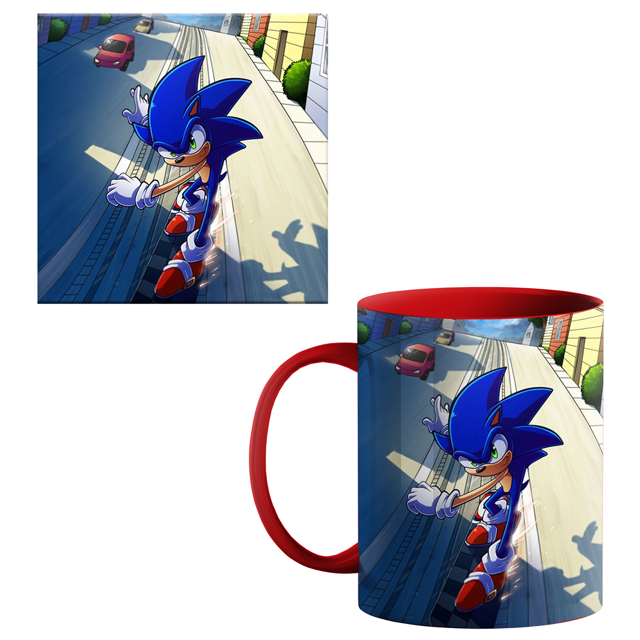 ماگ طرح سونیک کد 800 به همراه زیر لیوانی