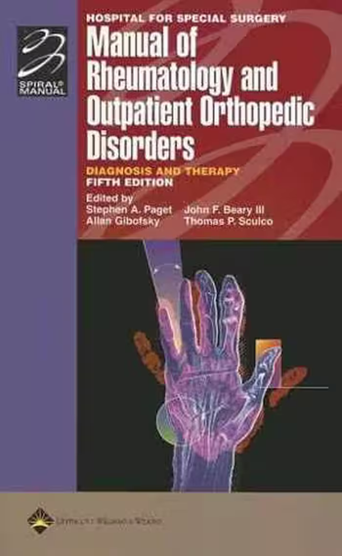 [PDF] دانلود کتاب Hospital For Special Surgery Manual Of Rheumatology And Outpatient Orthopedic Disorders - Diagnosis And Therapy, 5th ed, 2006