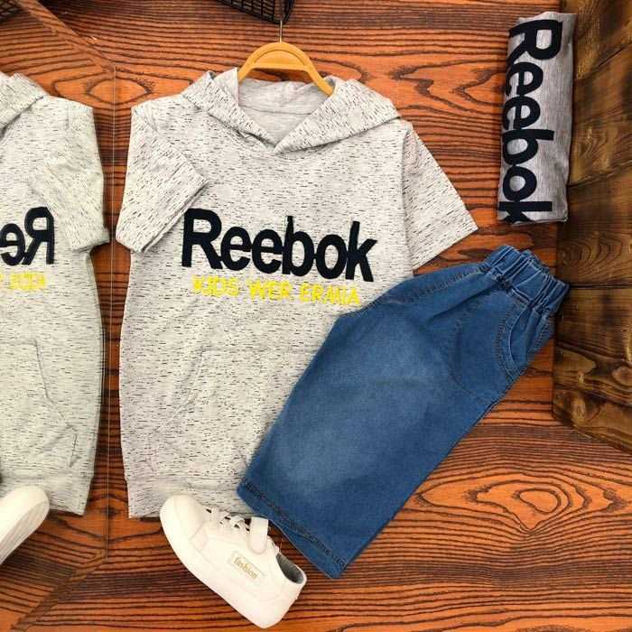 هودی شلوارک  دخترانه و پسرانه  50 و 55 طرح  Reebok  کد 7159z