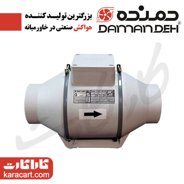 فن بین کانالی مدل VLN-20C2S- سایز20 سانت- توان موتور 160W و دور موتور 2300 - تکفاز- با موتور کلاس B و 44-IP - مارک دمنده
