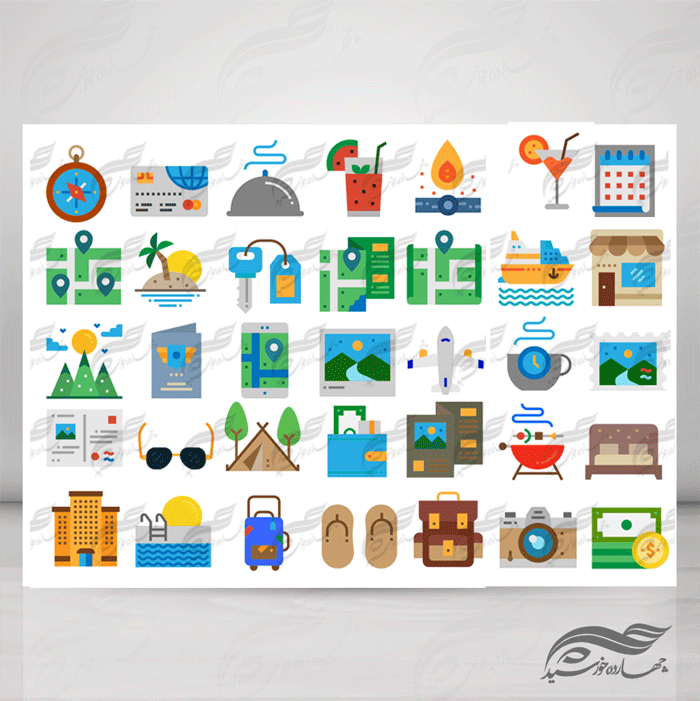 مجموعه آیکن فلت لایه باز psd سری دوم