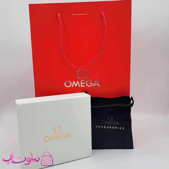 پک دستبند امگا شامل جعبه، بگ، جیر، سرتیفیکیت کد 450