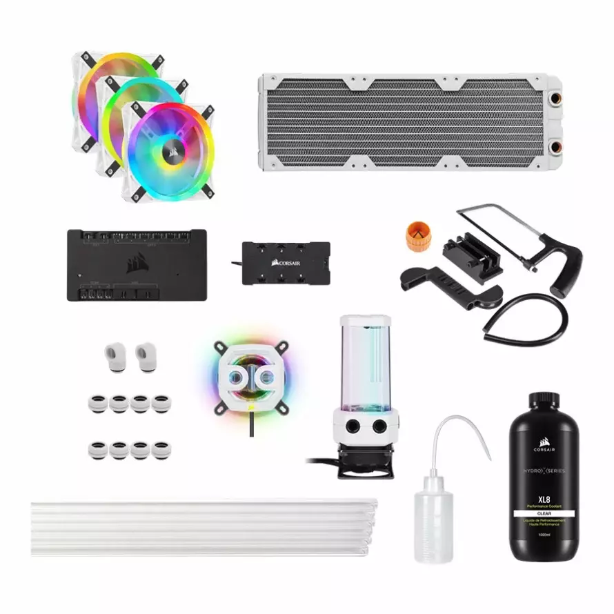 کیت خنک کننده مایع پردازنده کورسیر HYDRO X SERIES iCUE XH305i RGB PRO White