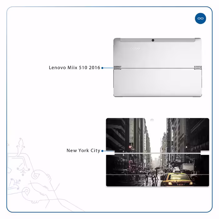برچسب پوششی ماهوت مدل New York City مناسب برای تبلت لنوو Miix 510 2016