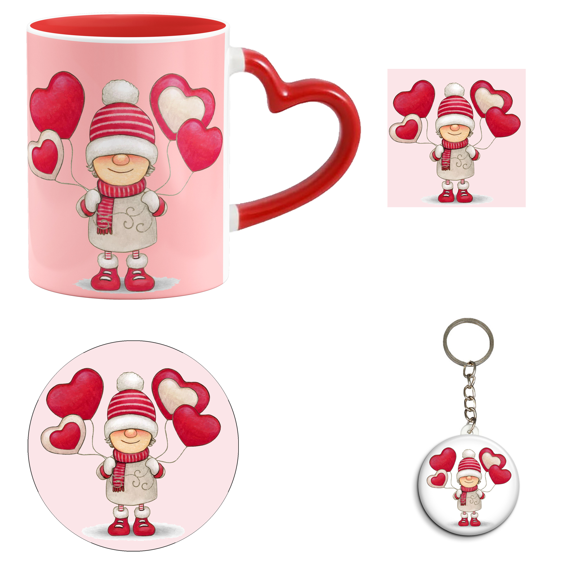 ست هدیه ماگ مدل روز عشق طرح عاشقانه کد M11