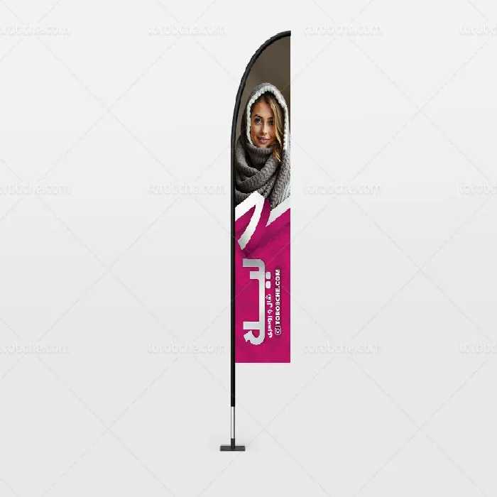 طرح پرچم ساحلی لایه باز فروشگاه شال و روسری | گرافیک با طعم تربچه